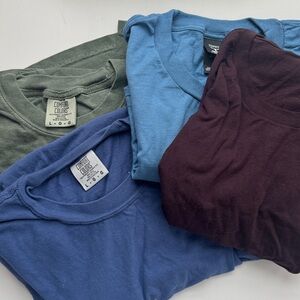 4 Large T-shirts Blues, Maroon, Green NWOT